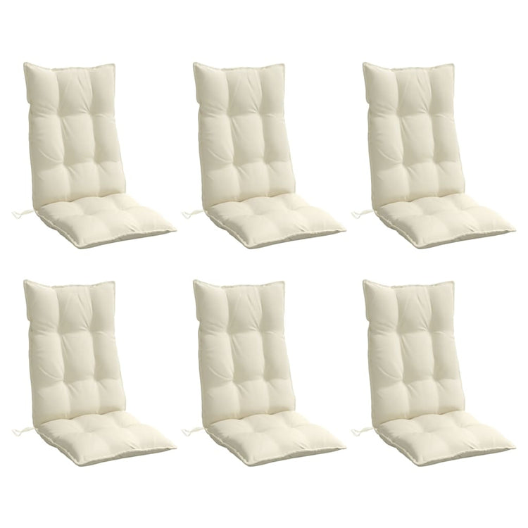 Coussins de chaise vidaxl 6 st dos haut oxford tissu crème colored