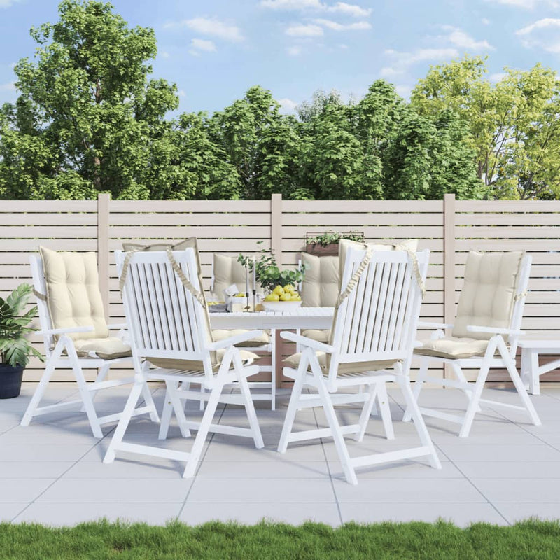 Coussins de chaise vidaxl 6 st dos haut oxford tissu crème colored