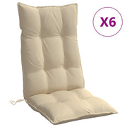 Coussins de chaise vidaxl 6 st haut de dos oxford tissu beige - afbeelding 2