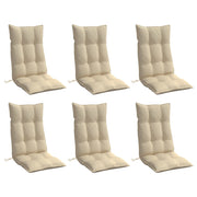 Coussins de chaise vidaxl 6 st haut de dos oxford tissu beige - afbeelding 3