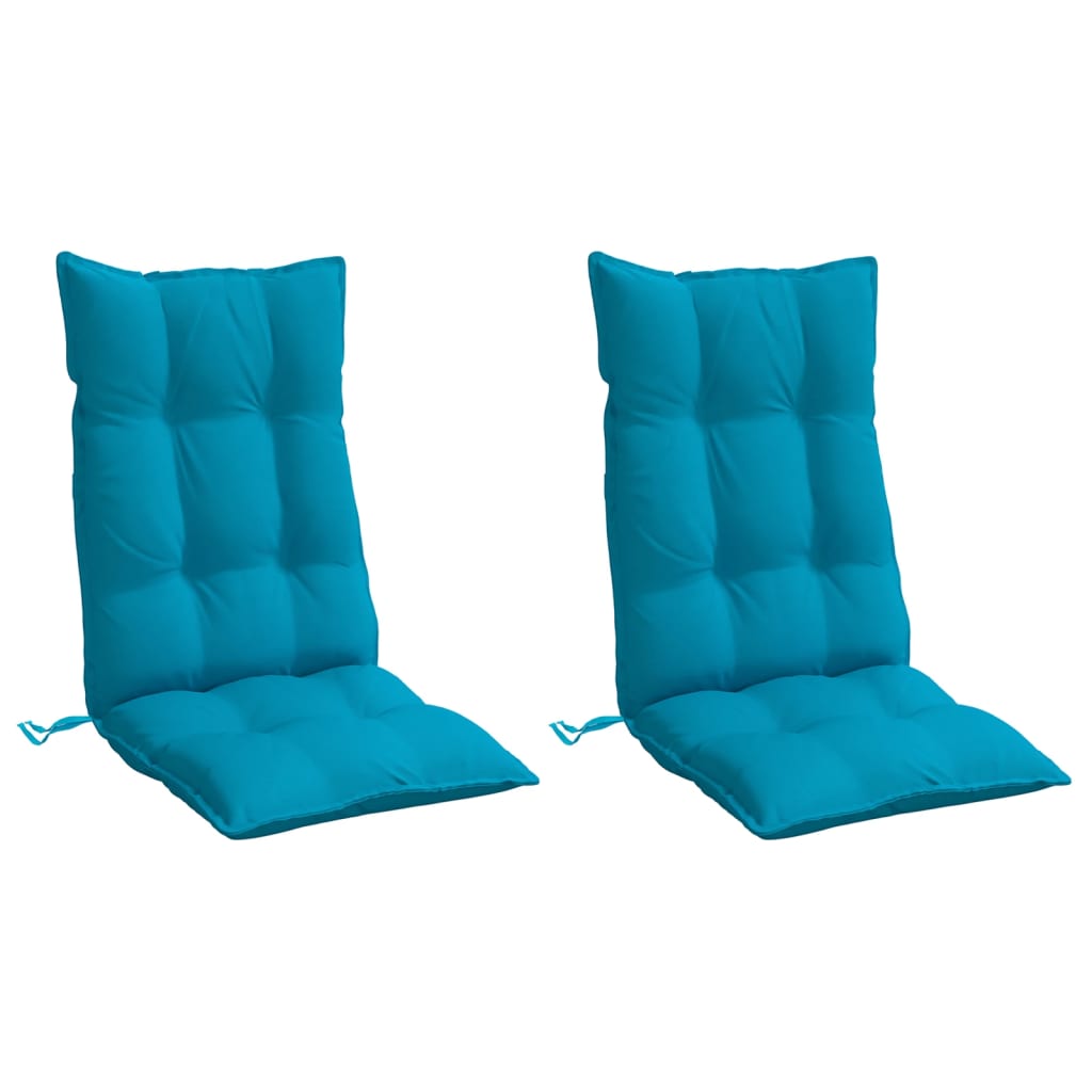 VidaXL coussins de chaise 2 pcs dossier haut tissu oxford bleu clair