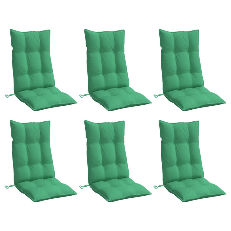 Coussins de chaise vidaxl 6 st haut de dos oxford tissu vert