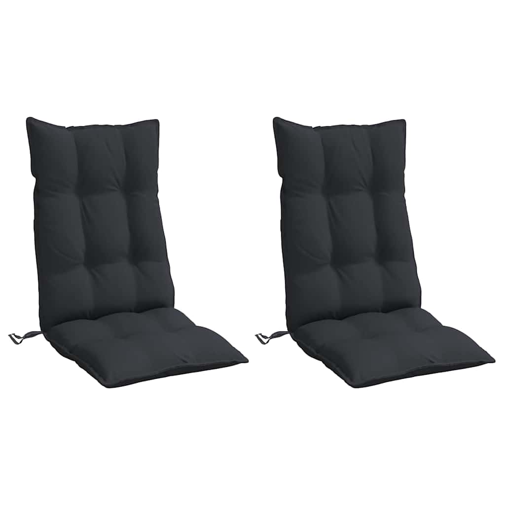 Coussins de chaise vidaxl 2 st haut de dos oxford tissu noir
