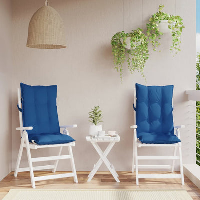 Coussins de chaise vidaxl 2 st haut de dos oxford tissu royal bleu