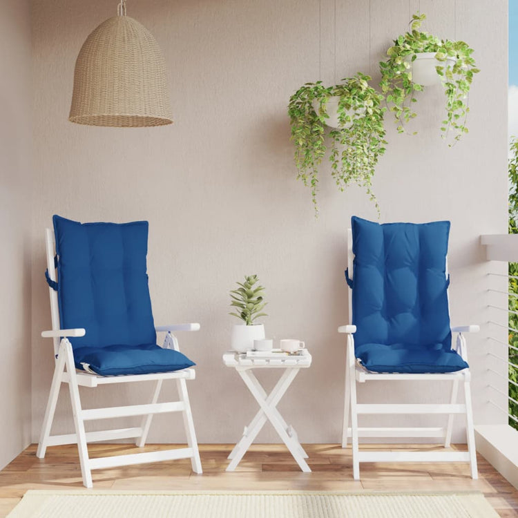 Coussins de chaise vidaxl 2 st haut de dos oxford tissu royal bleu