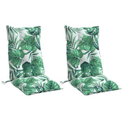 Coussins de chaise vidaxl 2 st motif de feuilles arrière hautes tissu oxford - afbeelding 3