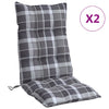 Coussins de chaise vidaxl 2 st dossier haut de dos de diamant oxford tissu gris