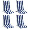 Coussins de chaise vidaxl 4 st dossier haut en forme d'Oxford tissu blanc et bleu