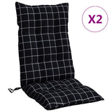 Coussins de chaise vidaxl 2 st motif de fenêtre arrière haute oxford tissu noir - afbeelding 2