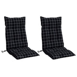Coussins de chaise vidaxl 2 st motif de fenêtre arrière haute oxford tissu noir - afbeelding 3