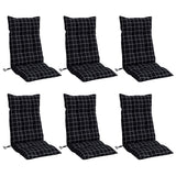 Coussins de chaise vidaxl 6 st dossier haut de dos de diamant tissu oxford tissu noir - afbeelding 3