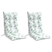 VidaXL coussins de chaise 2 pièces tissu oxford à motif de feuilles à dossier haut - afbeelding 3