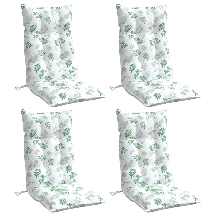 Coussins de chaise vidaxl 4 st motif de feuille arrière haute tissu oxford