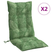 Coussins de chaise vidaxl 2 st motif de feuilles arrière hautes tissu oxford - afbeelding 2