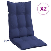 Coussins de chaise vidaxl 2 st haut dos oxford tissu marin bleu - afbeelding 2