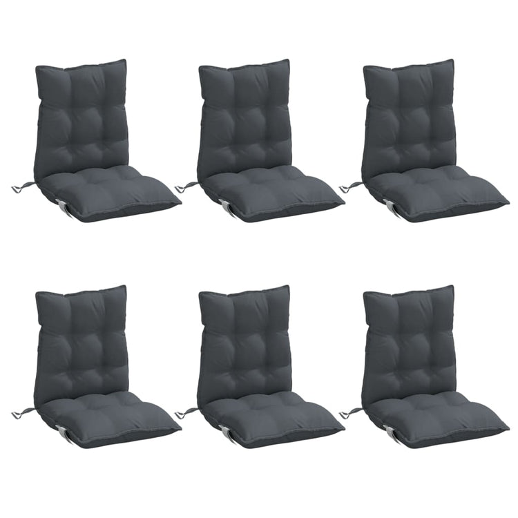 Coussins de chaise vidaxl 6 pcs bas dos oxford tissu anthracite -colored