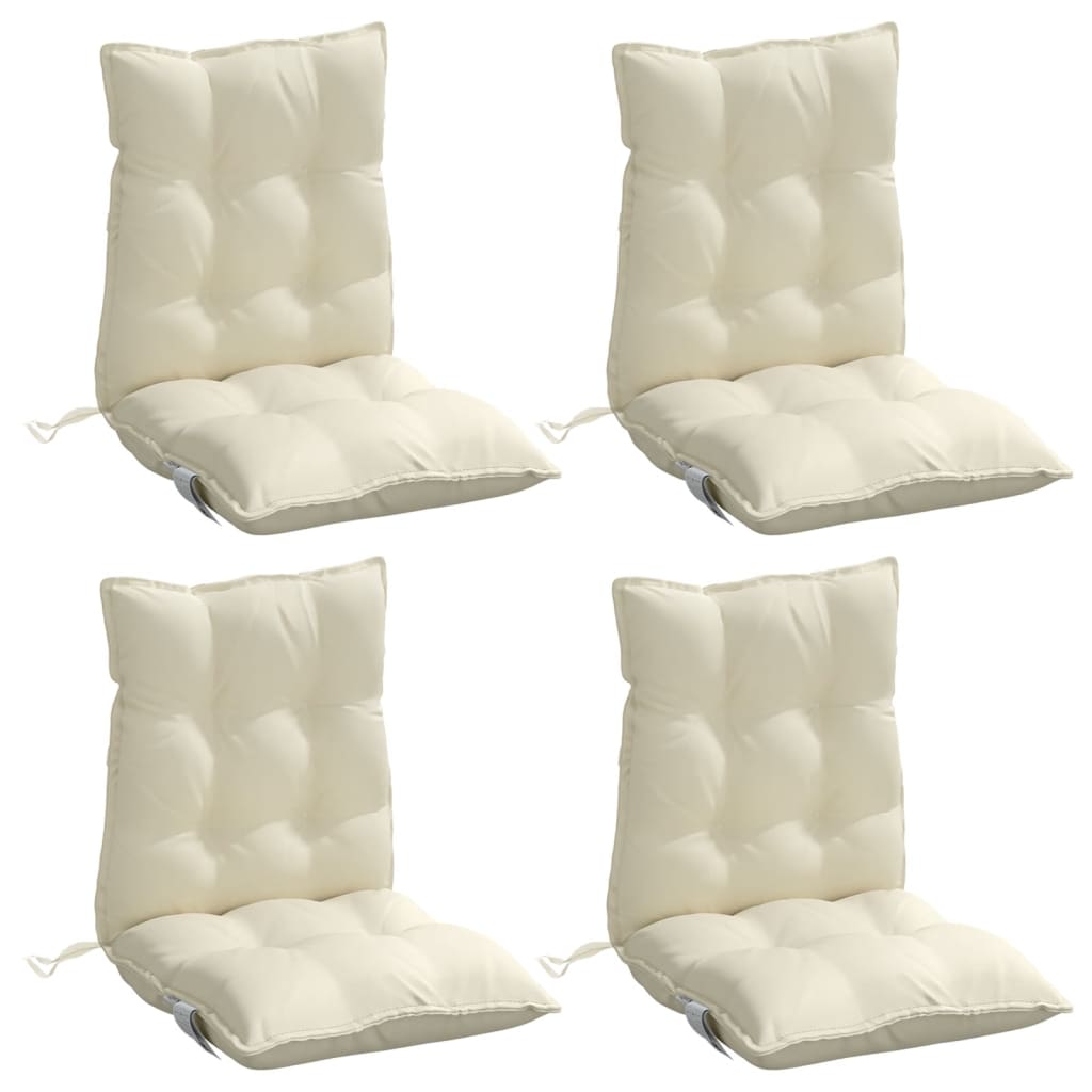 Coussins de chaise vidaxl 4 pcs bas dos oxford tissu crème -colored