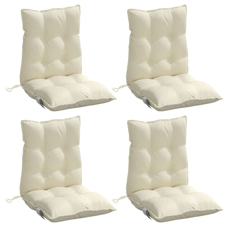 Coussins de chaise vidaxl 4 pcs bas dos oxford tissu crème -colored