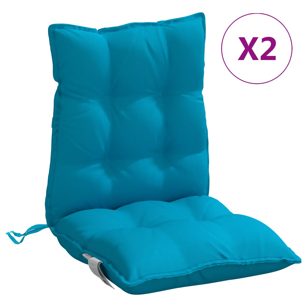 VidaXL coussins de chaise 2 pcs dossier bas tissu oxford bleu clair