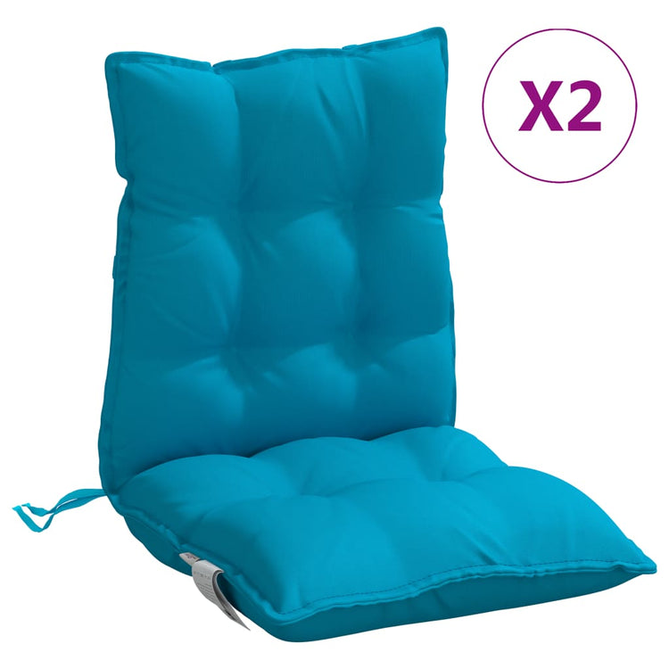 VidaXL coussins de chaise 2 pcs dossier bas tissu oxford bleu clair