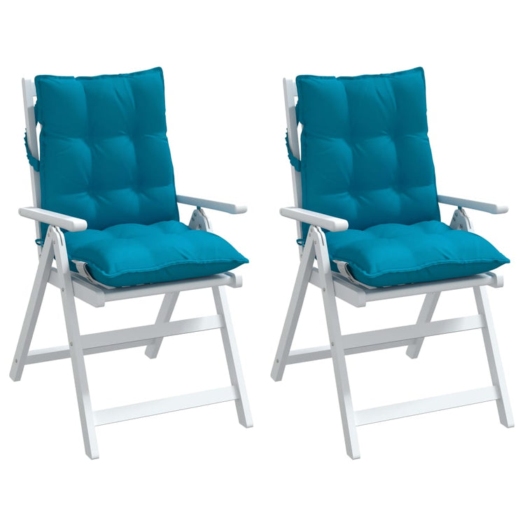 VidaXL coussins de chaise 2 pcs dossier bas tissu oxford bleu clair
