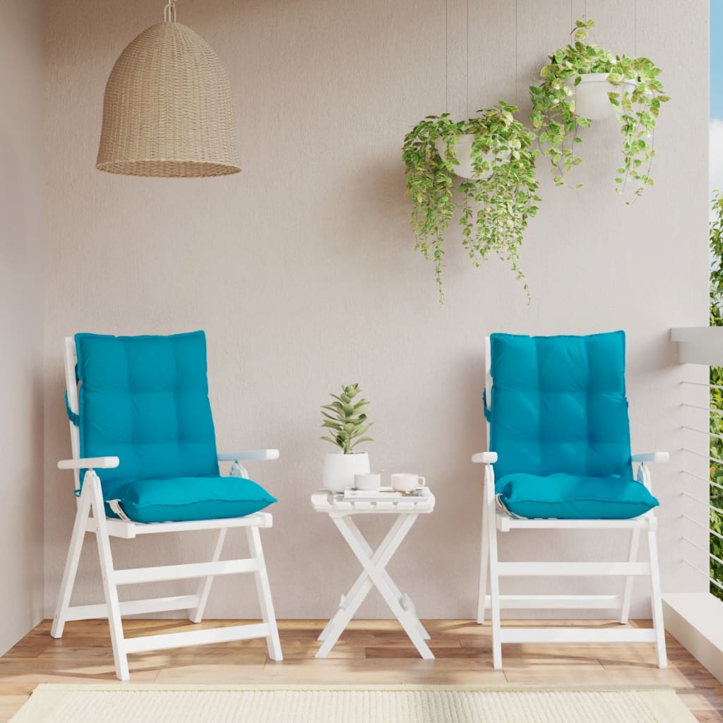 VidaXL coussins de chaise 2 pcs dossier bas tissu oxford bleu clair