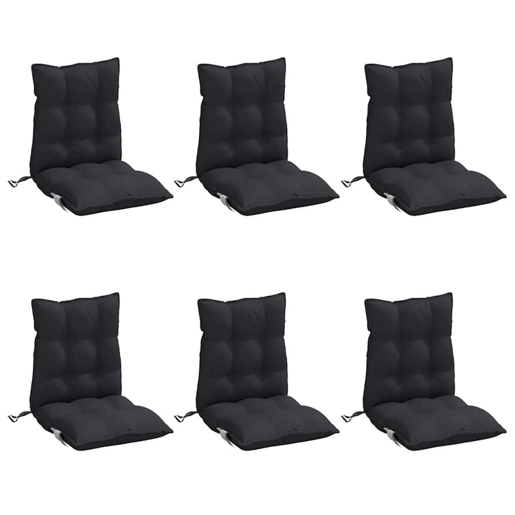 Coussins de chaise vidaxl 6 pcs bas dos oxford tissu noir