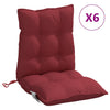 Coussins de chaise vidaxl 6 pcs bas dos oxford tissu vin rouge