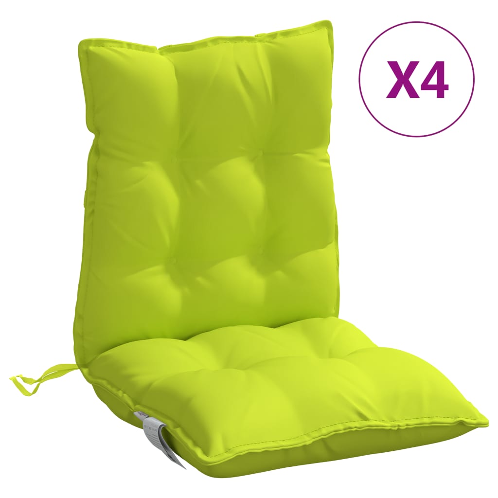 Coussins de chaise vidaxl 4 pcs bas dos oxford tissu brillant vert