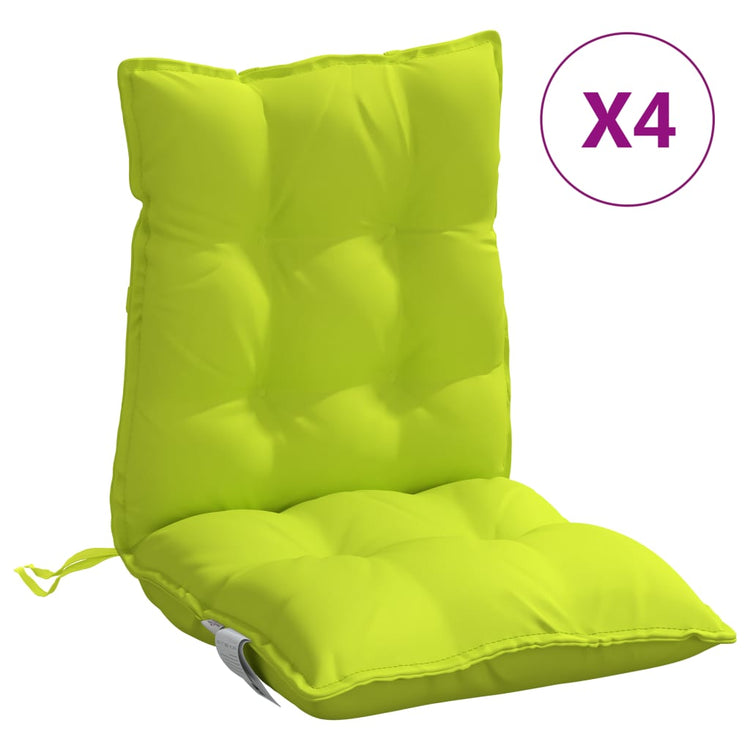 Coussins de chaise vidaxl 4 pcs bas dos oxford tissu brillant vert