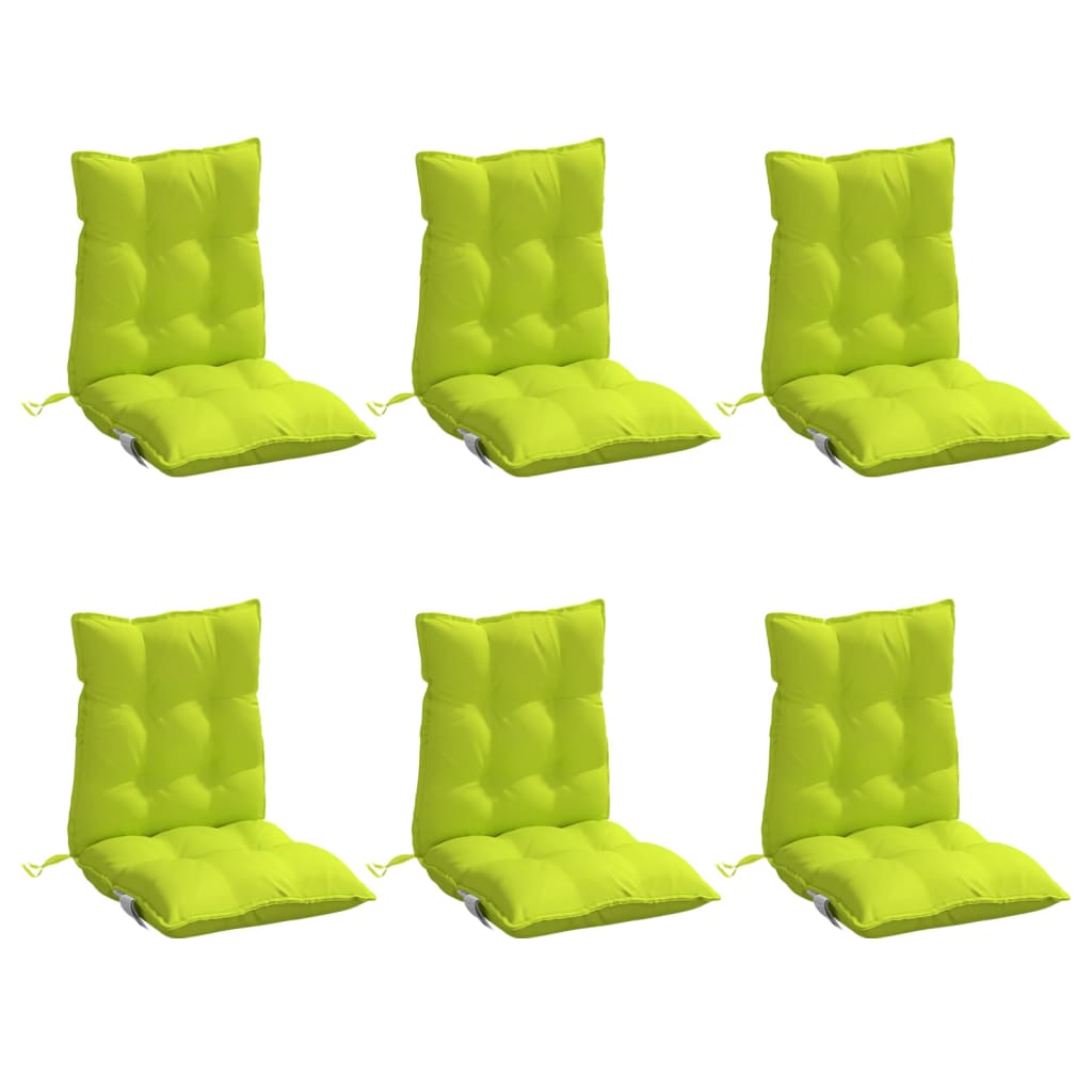Coussins de chaise vidaxl 6 pcs bas du dos oxford green vif vert