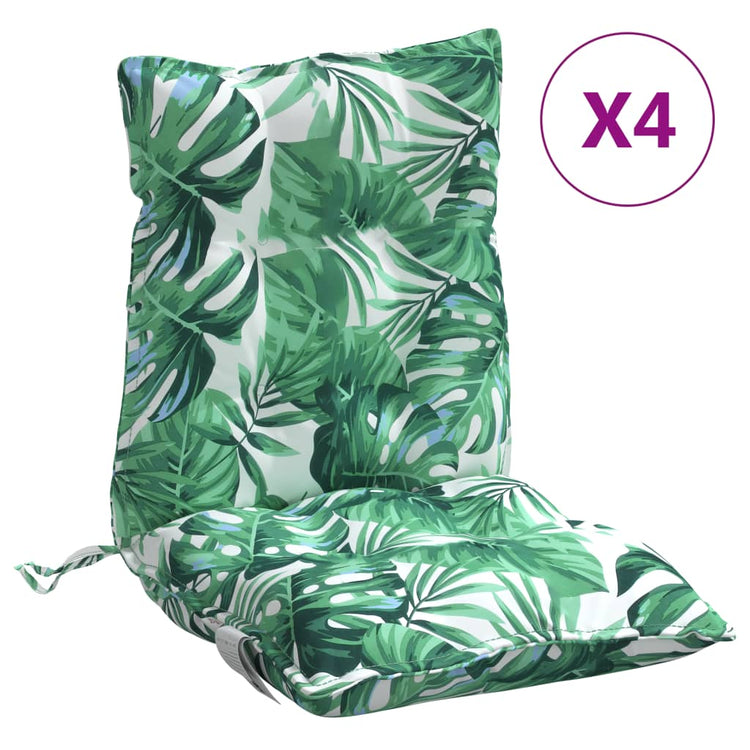 Coussins de chaise vidaxl 2 st motif de feuille de bas du dos oxford tissu