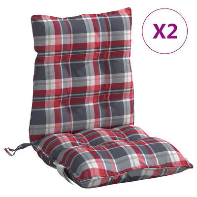 Coussins de chaise vidaxl 2 pcs Low arrière de fenêtre arrière motif oxford tissu rouge
