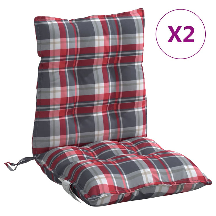 Coussins de chaise vidaxl 2 pcs Low arrière de fenêtre arrière motif oxford tissu rouge