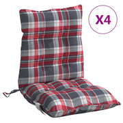 Coussins de chaise vidaxl 4 st motif de fenêtre arrière basse oxford tissu rouge - afbeelding 2
