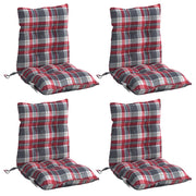 Coussins de chaise vidaxl 4 st motif de fenêtre arrière basse oxford tissu rouge - afbeelding 3