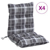 Coussins de chaise vidaxl 4 pcs motif de fenêtre arrière basse oxford tissu gris