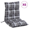 Coussins de chaise vidaxl 6 pcs motif de fenêtre arrière basse oxford tissu gris