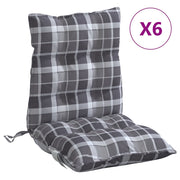 Coussins de chaise vidaxl 6 pcs motif de fenêtre arrière basse oxford tissu gris - afbeelding 2
