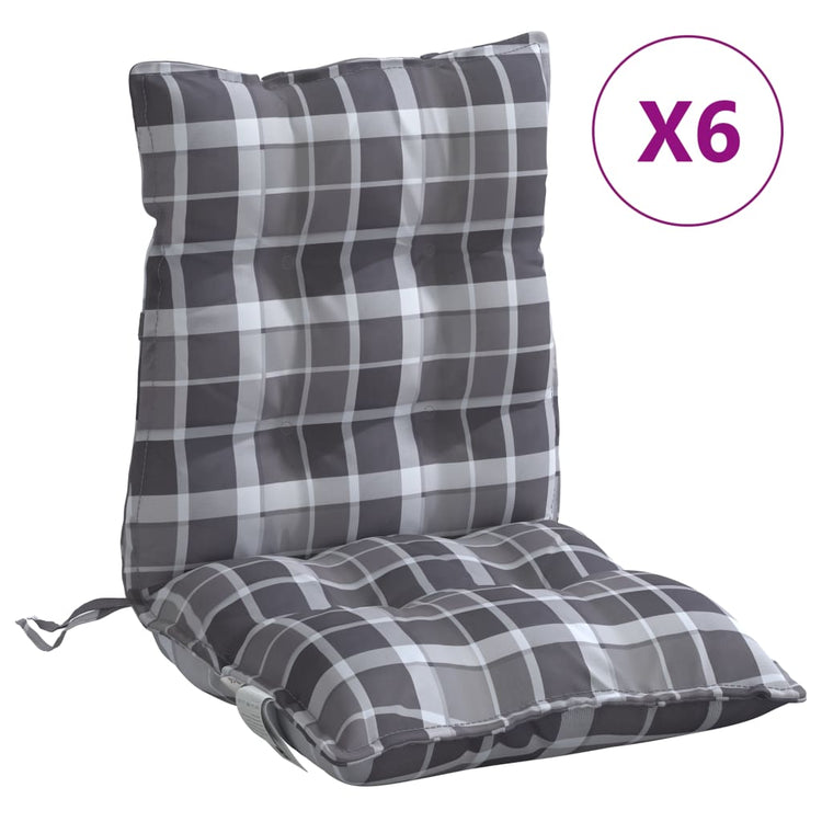 Coussins de chaise vidaxl 6 pcs motif de fenêtre arrière basse oxford tissu gris