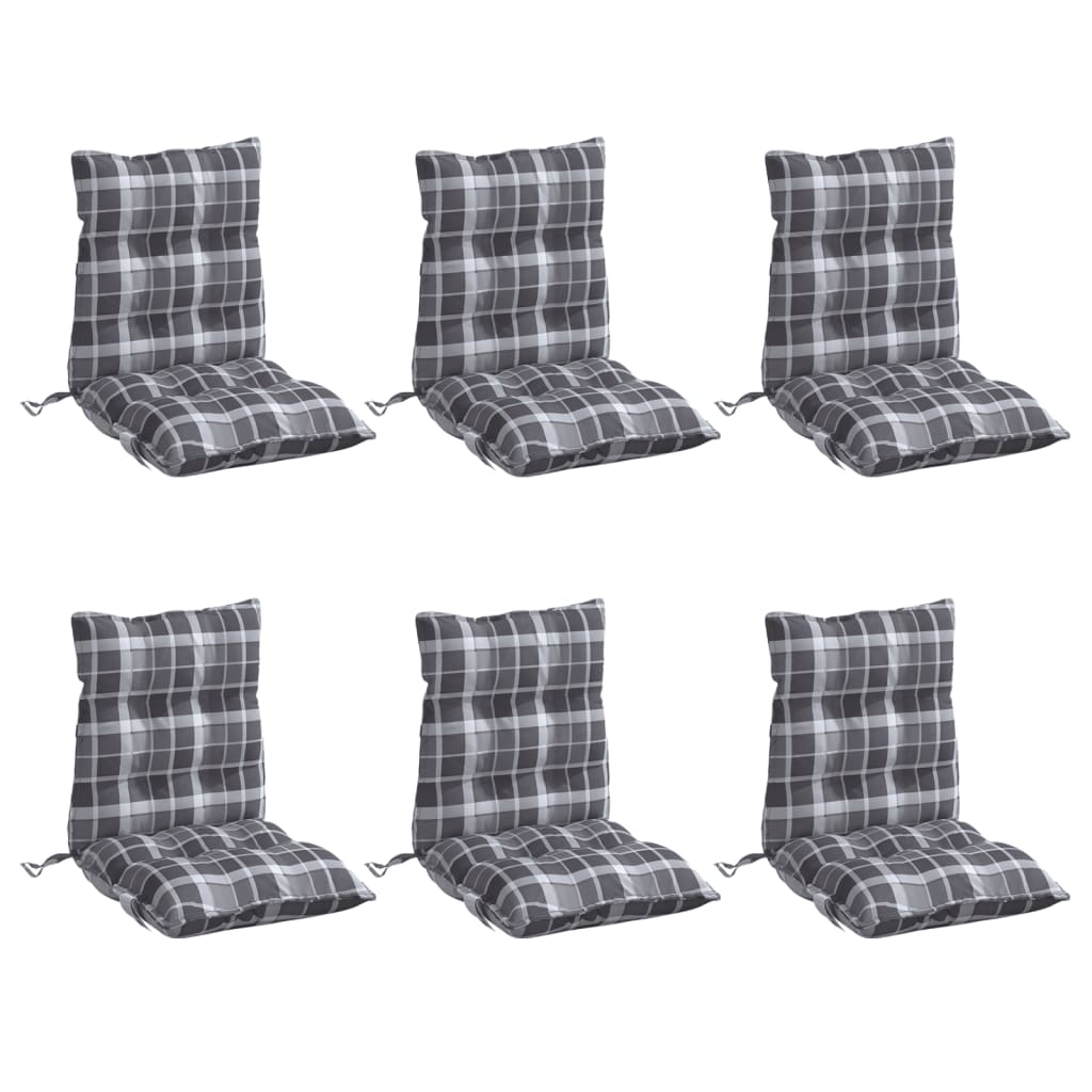Coussins de chaise vidaxl 6 pcs motif de fenêtre arrière basse oxford tissu gris