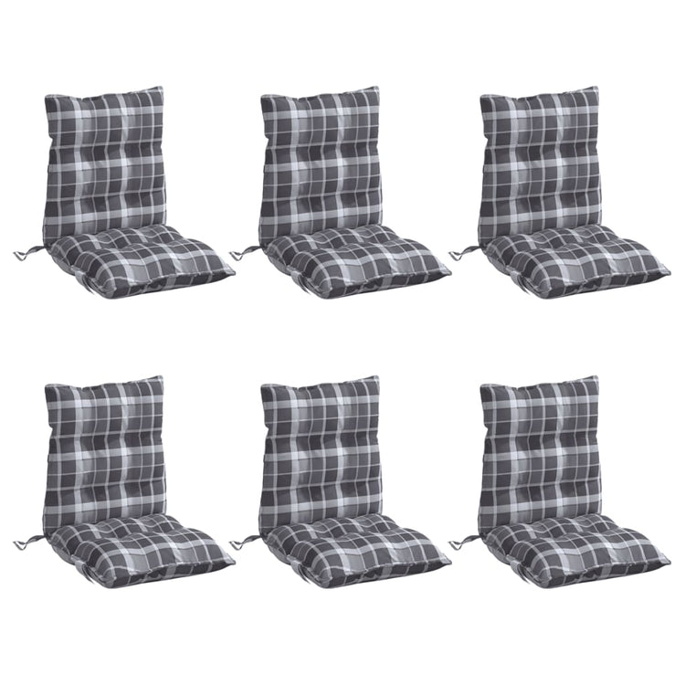Coussins de chaise vidaxl 6 pcs motif de fenêtre arrière basse oxford tissu gris