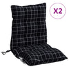 Coussins de chaise vidaxl 2 pcs Low arrière de fenêtre arrière motif oxford tissu noir