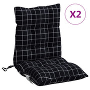 Coussins de chaise vidaxl 2 pcs Low arrière de fenêtre arrière motif oxford tissu noir - afbeelding 2