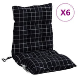 Coussins de chaise vidaxl 6 pcs motif de fenêtre arrière basse oxford tissu noir - afbeelding 2