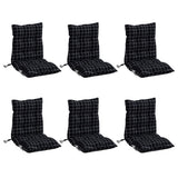Coussins de chaise vidaxl 6 pcs motif de fenêtre arrière basse oxford tissu noir - afbeelding 3