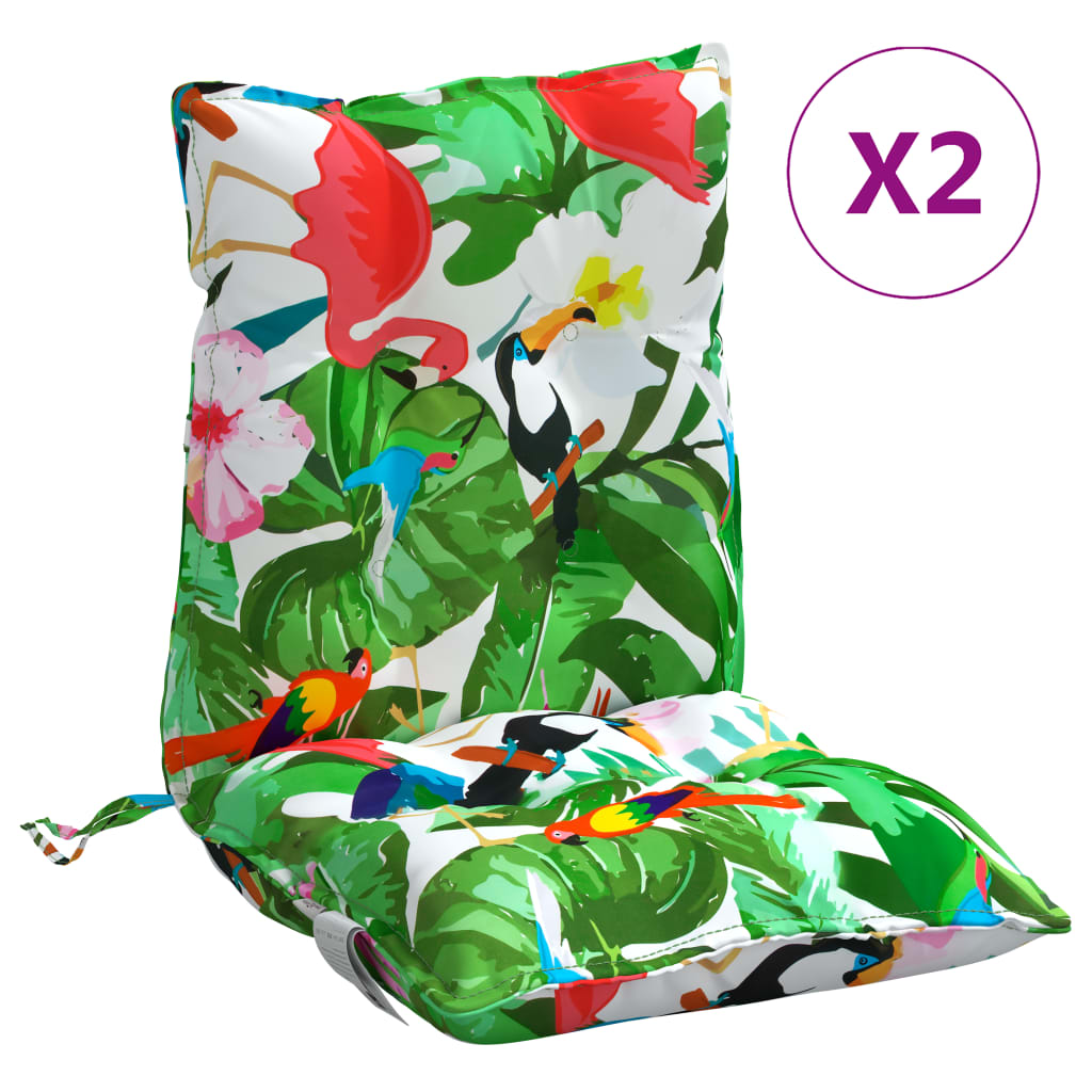 VidaXL coussins de chaise 2 pcs dossier bas tissu oxford multicolore