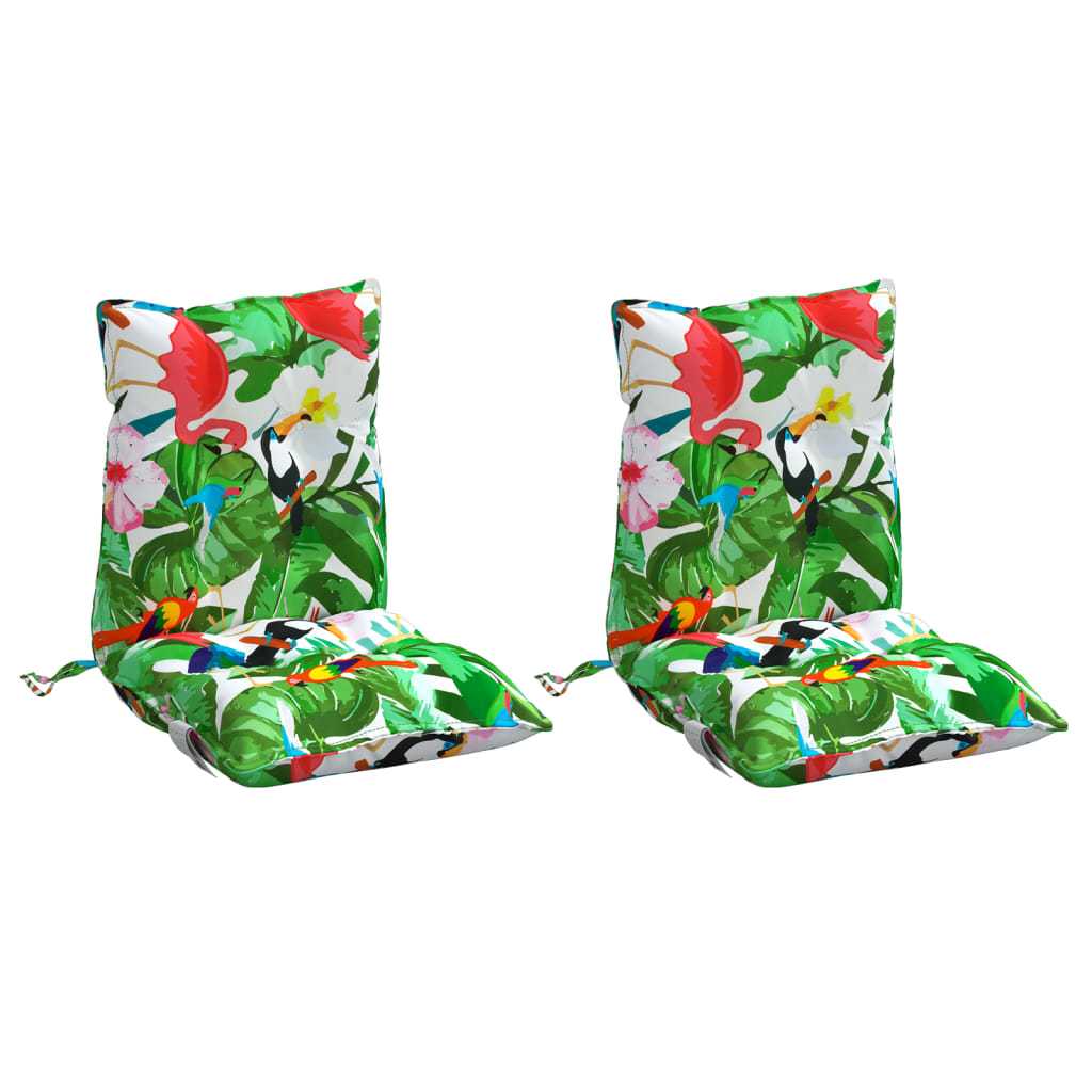 VidaXL coussins de chaise 2 pcs dossier bas tissu oxford multicolore