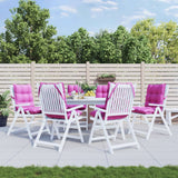 Coussins de chaise vidaxl 6 pcs bas du dos oxford tissu rose - afbeelding 1