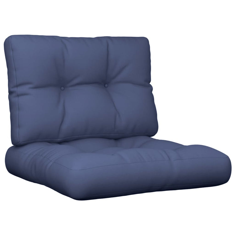 VidaXL coussins de palette 2 pcs tissu bleu marine